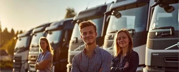 porträtt av tre chaufförer.