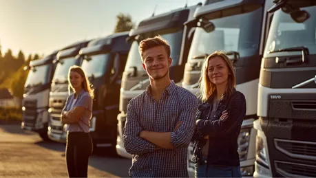 porträtt av tre chaufförer.